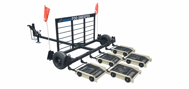 Seeker Airdrag Friction FOD Sweeper - Single Trailer, 5' Sweep for Runways, Sand