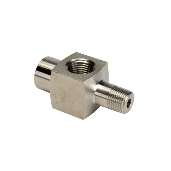 BVA CF3812, Fitting 3/8" X 3/8" X 1/2" NPTF, Short, 2.81" , 10,000 psi (700 bar)