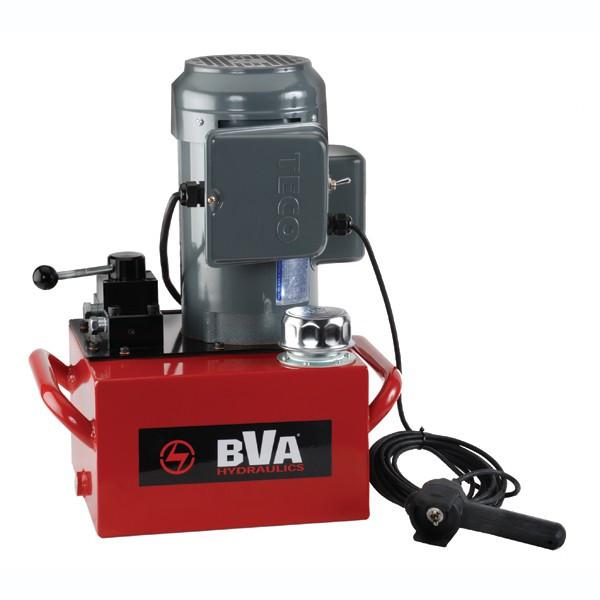 BVA Hydraulics Standard Electric Pump, 1.5HP, 1ph, 50Hz, 230V, Manual, 4W/3P, 3 Gal