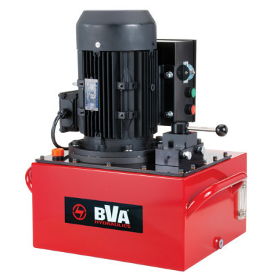 BVA Hydraulics Standard Electric Pump, 3 HP, 3-Phase, 60Hz, 460 - 480V, Solenoid Valve, 4W/3P, 6 Gal. Usable Oil.