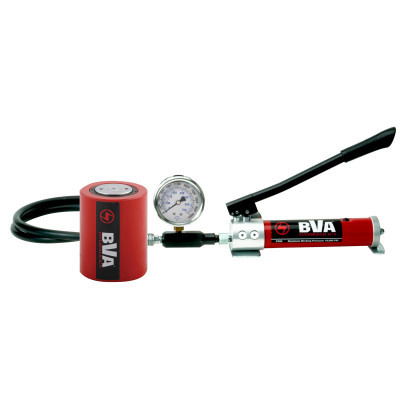 Hand Pump, Low Profile Cylinder, Pressure Gauge & Hydraulic Hose Combo Kit, 10,000 psi (700 bar)