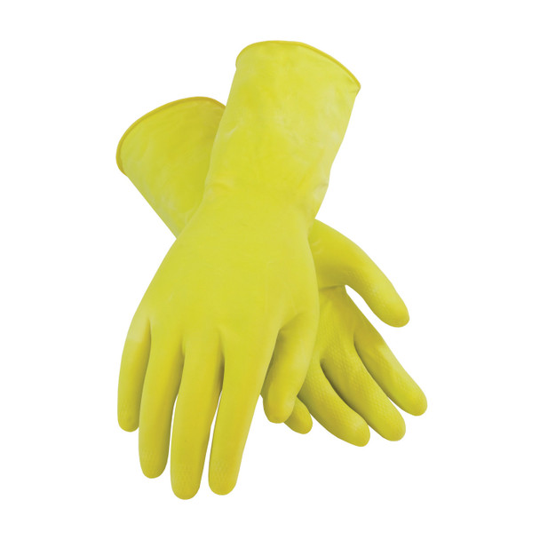 Yellow S Assurance Unsupport Latex, Ylw., 16 Mil, 12 Inch, Flocked, Honeycomb Unsupported Latex Gloves 1 Dozen