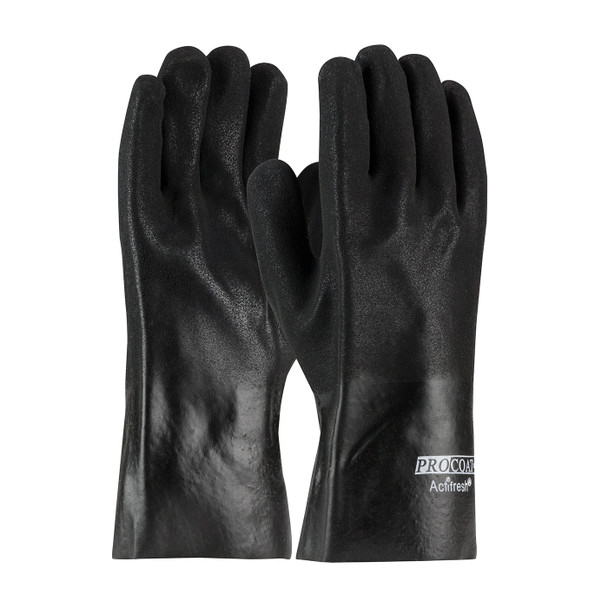 Black MENS ProCoat, Premium Supported PVC, Jersey Lined, Blk., Sandy, 12 Inch Coated Supported Gloves 1 Dozen