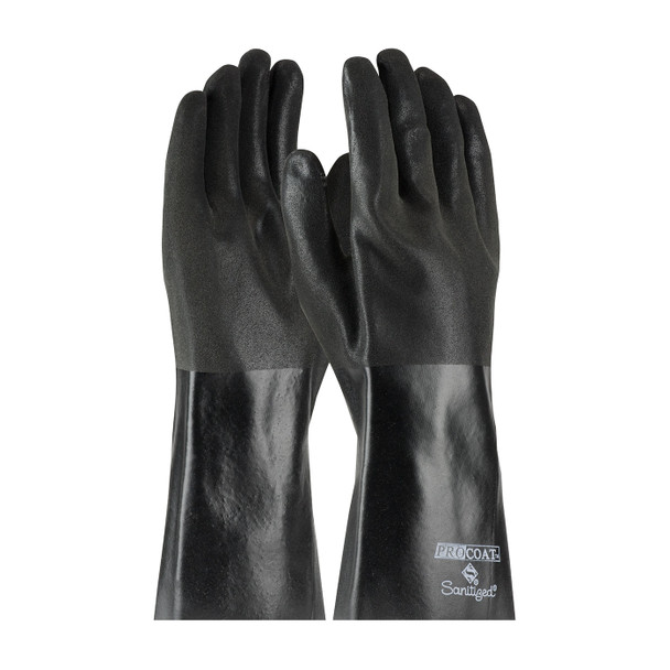 Black MENS ProCoat, Premium Supported PVC, Jersey Lined, Blk., Sandy, 12 Inch Coated Supported Gloves 1 Dozen