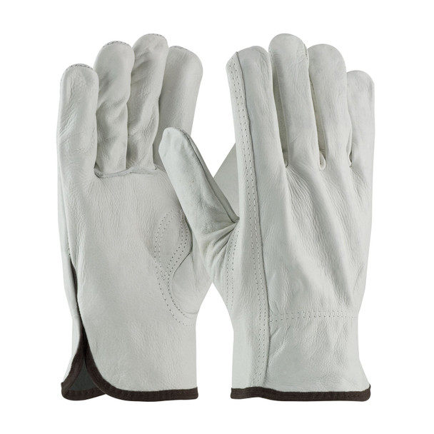 Natural XL Top Grain Cowhide Leather Drivers, Regular Grade, Keystone Thumb Unlined Leather Driver's Gloves 1 Dozen