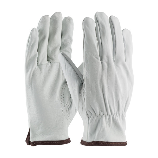 Natural L Top Grain Goatskin Leather Drivers, Premium Grade, Keystone Thumb Unlined Leather Driver's Gloves 1 Dozen