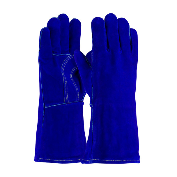 Blue MENS Welding Glove, Shoulder Grade, Cotton Foam, Bl., Sewn w/Kevlar Welder's and Foundry Gloves 1 Dozen