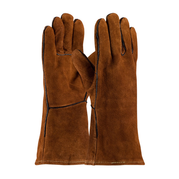 Brown MENS Welding Glove, Shoulder Grade, Cotton Lining, Golden Brown Color Welder's and Foundry Gloves 1 Dozen