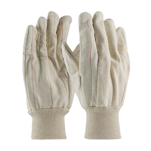 Natural MENS 18 oz., Polycord Double Palm, Nap-In, KW Fabric Gloves 1 Dozen