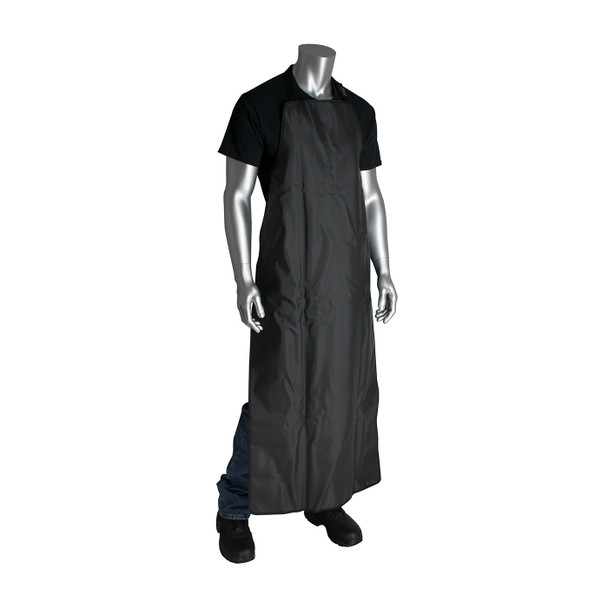 Black 54" Temp-Gard Extr Temp 54-in Aprn, Liq Prf Sil Fab, Qk Rls Nk & Wst Bukls CE Aprons