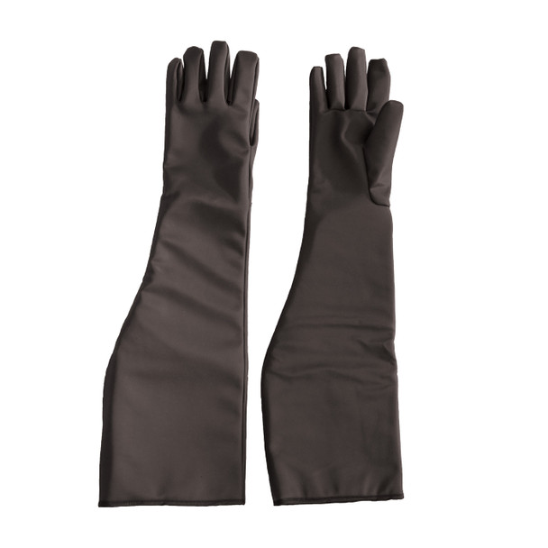 Black L Temp-Gard Extr. Temp Glvs, Shoulder Length, Liq-Proof Silicone Fab CE Fabric Gloves 1 Pair