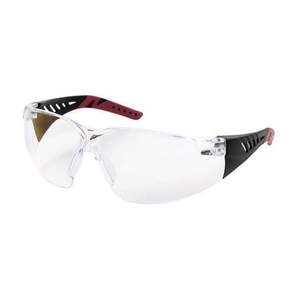 Burgundy OS Q-Vision, Clr Lens, AS/AR, Brgndy Rubber Tmpl Tips, Dielectric Bouton Rimless Frame 1 Pair