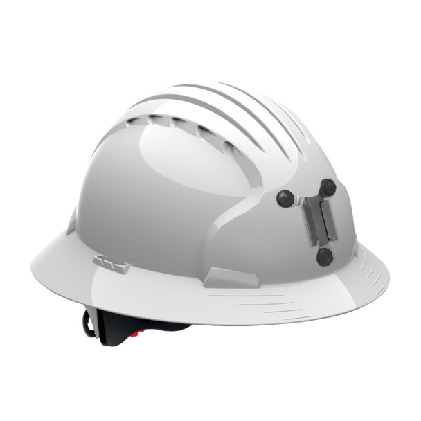 White OS JSP Evo6161 Full Brim for Mining, Lime Yellow, Lamp Bracket, Class C Mining Hard Hats 280-EV6161M-LY