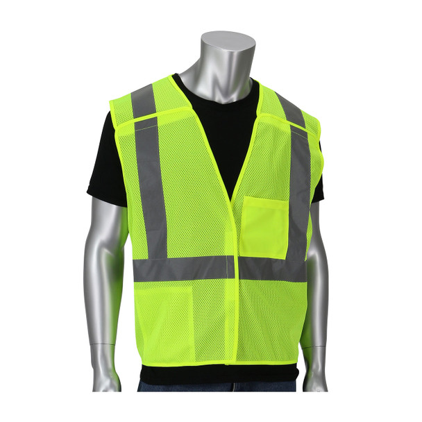 Hi-Vis Orange 3X Type R Class 2 Breakaway Mesh Vest Hook & Loop, 2 Pockets, Dual, OR Hi-Visibility Vest