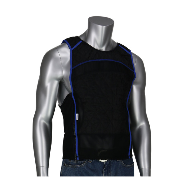 Black XL EZ-Cool Evap. Cooling Tank Top Shirt, Zipper Closure, Black Premium Evaporative Cooling Vest
