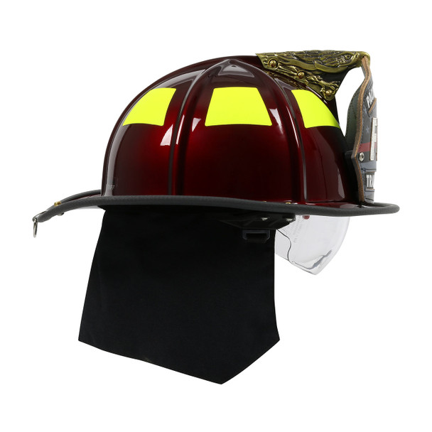 Black OSFM Pacific F18 Structural Fire, Trad. Style, Satin Black, Bronze Eagle,  NPFA 1971, NFPA 1951 Fire Helmet