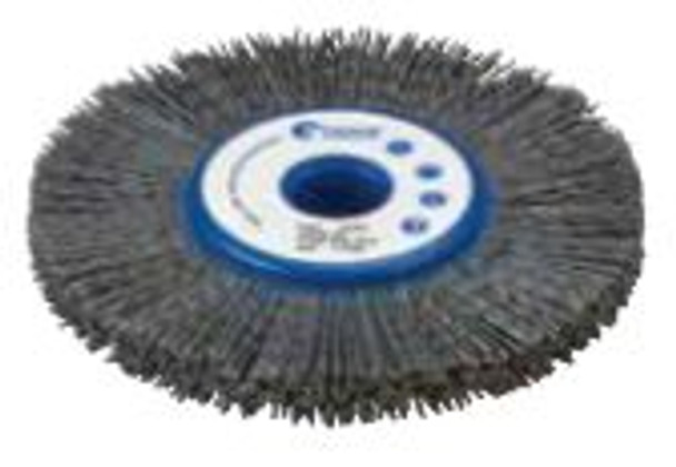 14" Abrasive Nylon Wheel, .040/80 Silicon Carbide, Long Trim, 5-1/4" A.H.
