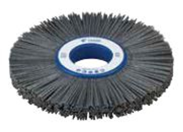 10" Abrasive Nylon Wheel, .040/120 Silicon Carbide, Short Trim, 2" A.H.