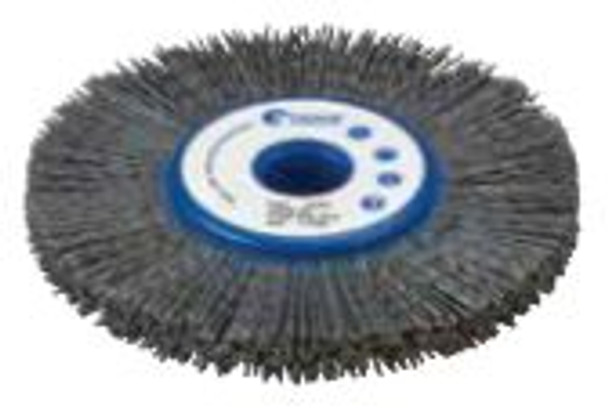 8" Abrasive Nylon Wheel, .040/80 Silicon Carbide, Long Trim, 2" A.H.