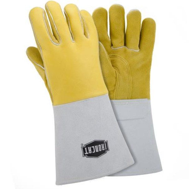 Top grain elk welding glove, reinforced straight thumb, cotton/foam lining, gauntlet cuff, welted fingers, Kevlar sewn. (Must order in bundles of 6 pair)