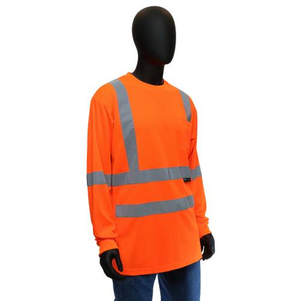 HI-VIS ORANGE STANDARD LONG SLEEVE SHIRT- ANSI/ISEA 107-2015 CLASS 3