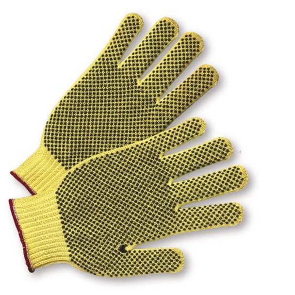 7 Gauge - Reg Weight 2 Sided Dot Kevlar Glove, Brown Edging = Large ANSI A3 Cut Level