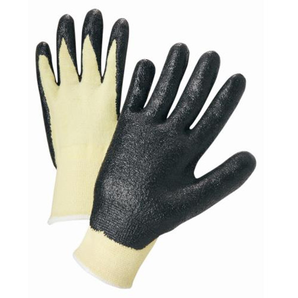 13 Gauge Kevlar Knit Shell, Black Foam Nitrile Coated Palm. EN 388 = 4343; ANSI A2 Cut Level