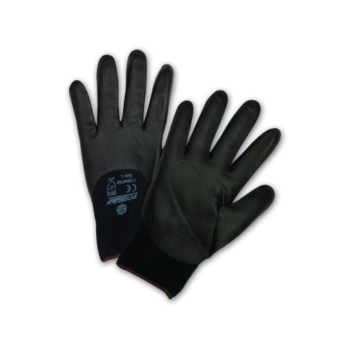 Black Foam Nitrile 3/4 Coat on Black 15 Gauge Nylon Liner, Antibacterial & Silicone-Free. EN 3132
