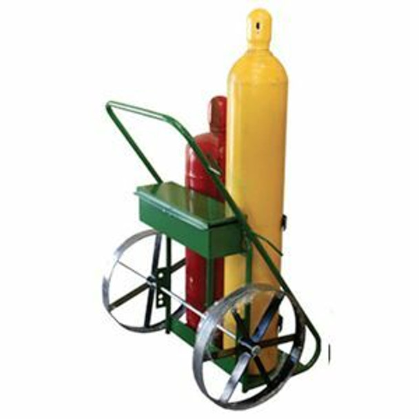 Pressurized Cylinder Transport Cart - Large, with Toolbox, Steel Wheels