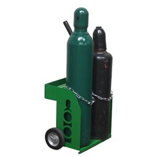 Small Box Cart for Gas Cylinders, 15" x 8" Base Plate, 10" Semi Pneumatic Wheels