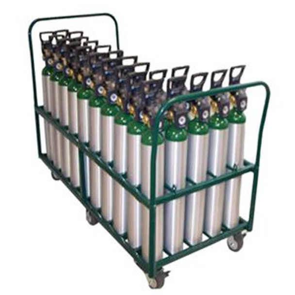50 D or E Medical Cylinders Vertical Holder, 6 Ultra-quiet Casters, Wheels SC-23, SC-24, Weight 116lbs