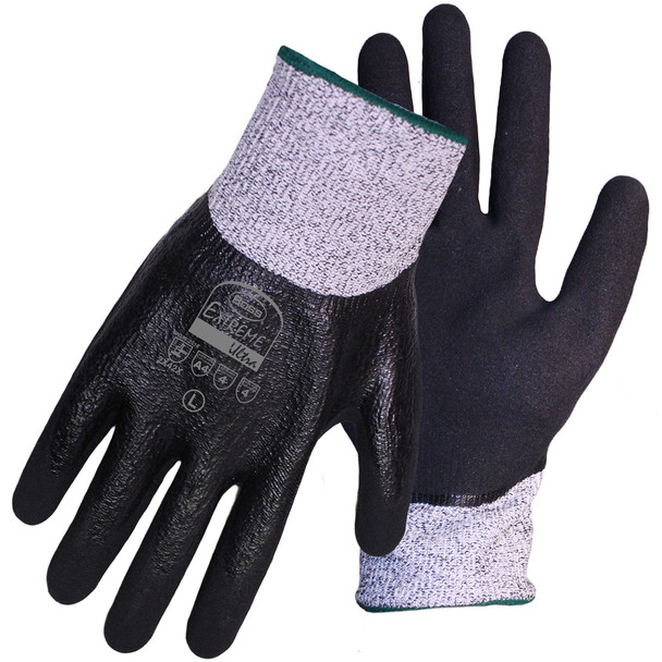 EXTREME PLUSTM FULL SMOOTH NITRILE DIP W/FOAM NITRILE DIP - Size XL, Gray 1 Pair - Gloves with PolyKor Fiber