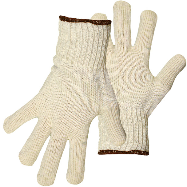Boss Natual 100% Cotton Reversible String Knit With Color Coded Hem - Size Small, Natural 1 Pair - Seamless Knits for General Duty
