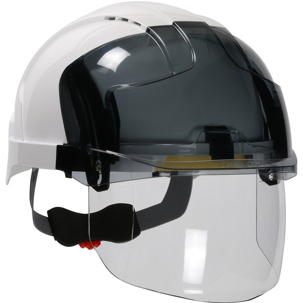 JSP Evo VistaShield, Shaded Front, Vented Class C, Smoke, - - Size OS, Smoke  - ANSI Type I Helmets 280-EVSV-01S