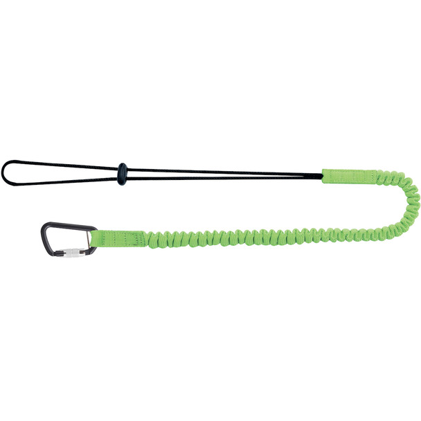 Single Leg Tool Lanyard, Locking Carabiner, Shock Cording, Max Limit 10 Pounds - Size OS, Green  - Lanyards