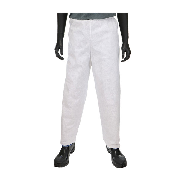 50 Gram White SMS Pants - Size M, White 1 Case - Disposable Lab Coat