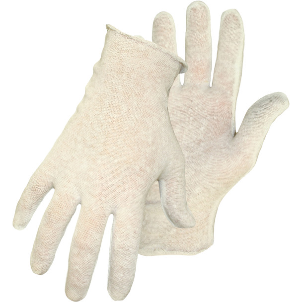 Lightweight Reversible Cotton Lisle Liner - CE Fabric Gloves L White 1 Pair