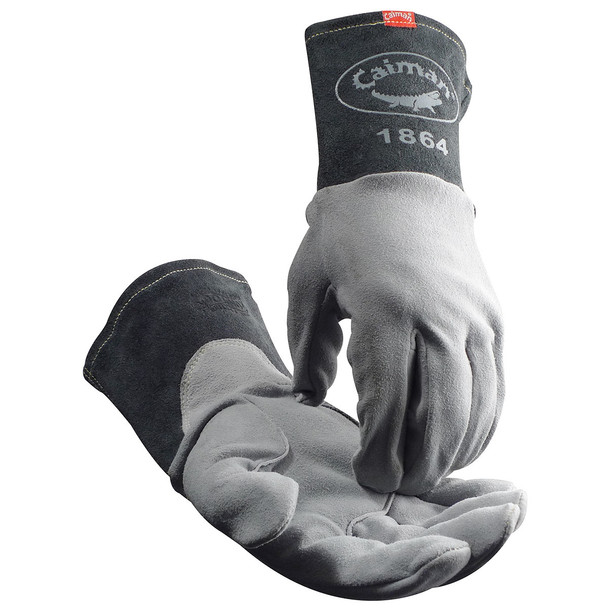 Glove, Kontour, Tig, Deer Split, Long Cuff, Small - Size S, Gray, Hand Protect-Welding, 1 Pair