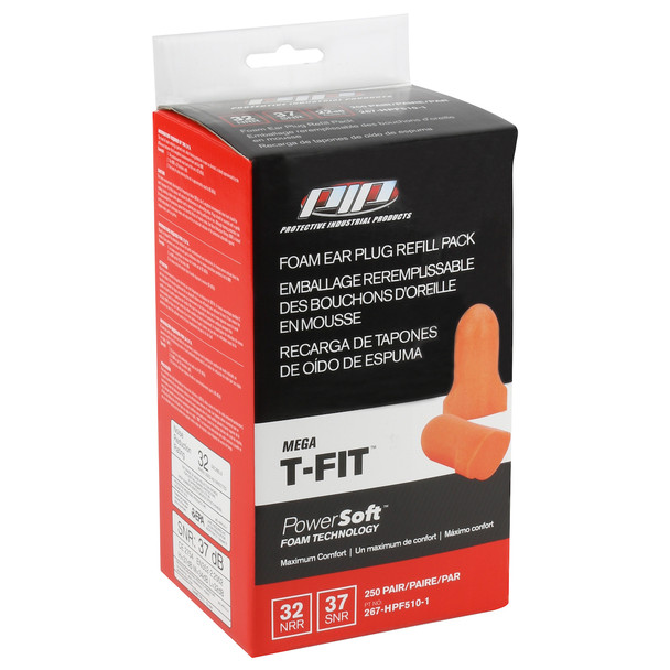 Dispenser Refill Pack, T-Fit Ear Plugs Hpf810, 32 Db, 250/Box - Size Os, Orange, Ear Plugs, 1 Box