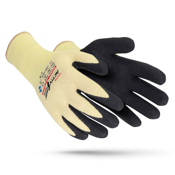 13G Ata Activgrip Glove - Size XL, Yellow, Cut Resistant Gloves, 1 Pair
