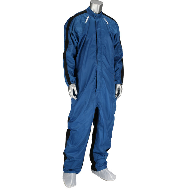 Royal Coverall With Raglan Sleeves, Zipper With Snaps And Pockets - Size XL, Royal, Reusable Clothing, 1 Unit