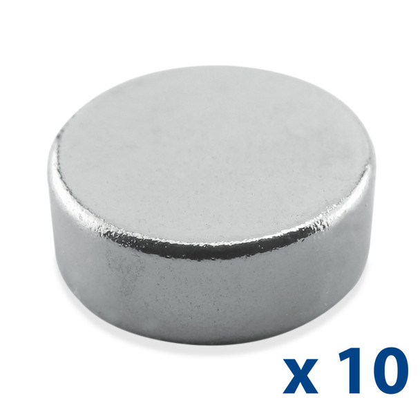 Neodymium Disc Magnets (10pk) - N35¸ 0.315'' Dia. x 0.118'' Thk.¸ 2.61 lbs. pull