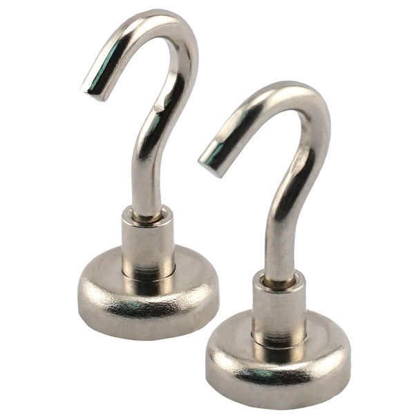 Grade 42 Neodymium Magnetic Hooks (2pk) - N42¸ 18 lbs. pull