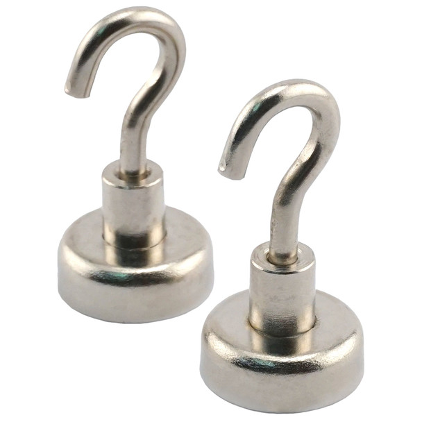 Grade 42 Neodymium Magnetic Hooks (2pk) - N42¸ 28 lbs. pull