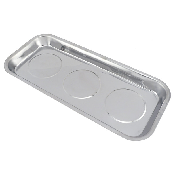 14" Rectangle Magnetic Parts Tray - Stainless Steel