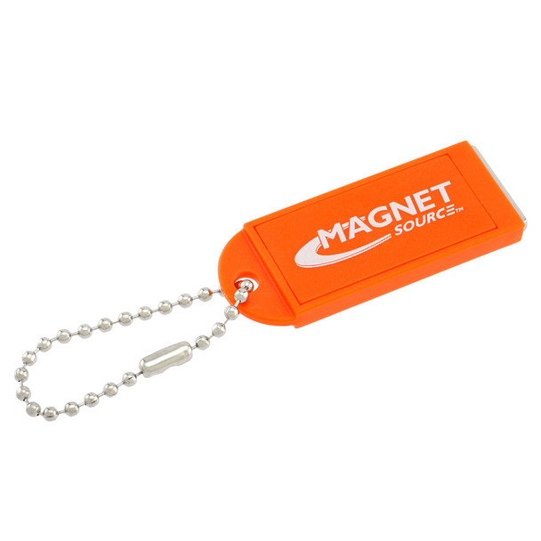 Neodymium Key Chain Magnet w/Logo, Orange - 4 lbs. pull