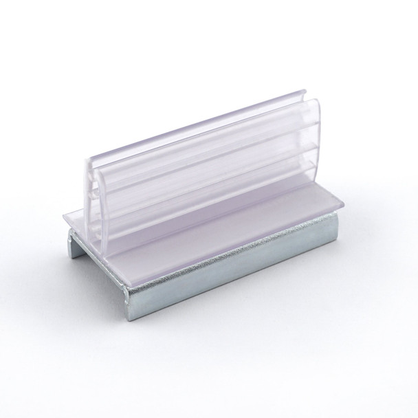 Magnetic Sign Holder Base with Channel Clip - 3.0'' L x 1.587'' W x 1.32'' H¸ 60 lbs. pull¸ Clear Acrylic