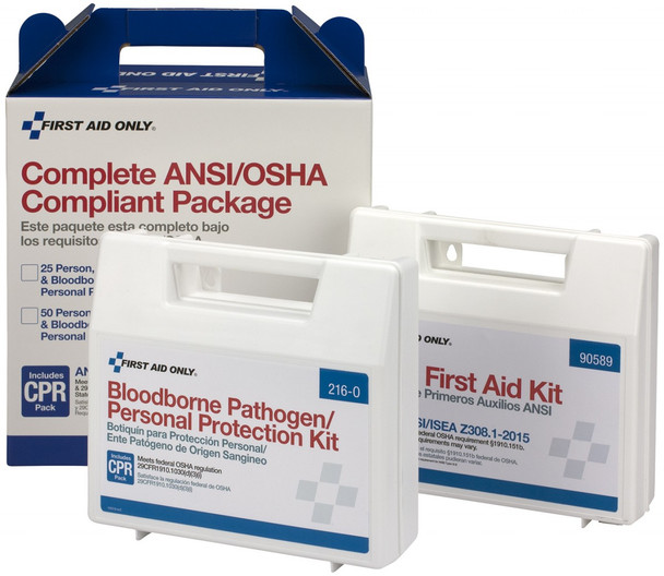 25 Person Complete ANSI/OSHA Compliance Package for First Aid and BBP, Blood borne Pathogens