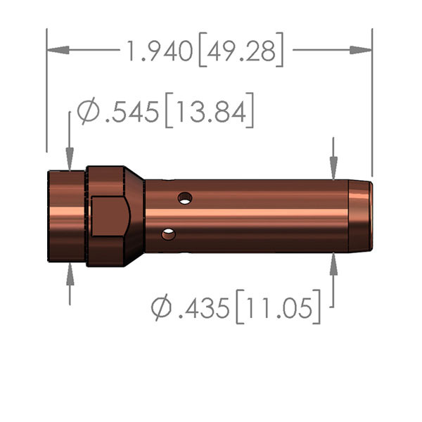 Replacement Diffuser for Fronius, Threads on Neck - For 9mm PowerBall Contact Tip