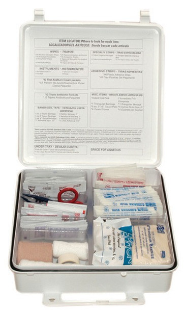 50 Person First Aid Kit, Weatherproof Plastic Case